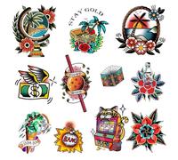 CARGEN Tatuaggio Temporaneo Old School per Donna Uomo Impermeabile Cool Classic Stickers Tatuaggi Temporanei Fiore Sexy Tatuaggio Tradizionale Americano per Ragazzi Ragazze per Feste