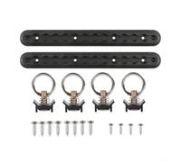 Cargo Control L Track Tie Down System 30,5 cm Binario in alluminio anodizzato nero con 4 raccordi O-Ring a perno singolo in acciaio inossidabile per camion letto rimorchi pick-up Van ATV moto