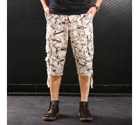 Cargo Pantaloncini Combat Digitale Stampa sotto il Ginocchio Multi-Tasca Pesca