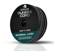CargoVA - Corda elastica 4mm 20m nera - Corda espandibile 70% elasticità - Corda resistente per rimorchi, vele parasole, teli ecc.