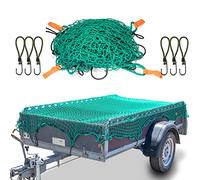 CargoVA® Rete intelligente per rimorchi 2x3M - Rete per rimorchi con corda in gomma, marcature angolari e ganci - per un fissaggio perfetto del carico