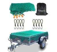 CargoVA - Rete intelligente per rimorchio 2,5x3,5M [Certificato DEKRA] - Rete elastica con corda elastica, marcatura angolare, borsa e ganci - per un fissaggio perfetto del carico