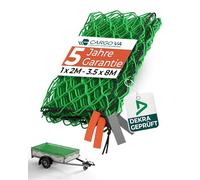 CargoVA® - Rete per rimorchio 3x4M [Certificato DEKRA] - Rete elastica con corda elastica e marcatura angolare - per un fissaggio perfetto del carico
