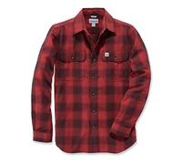 Carhartt . 104144.608.S004 - Camicia da Uomo in Flanella Hubbard Slim-Fit Dark Crimson, Taglia S