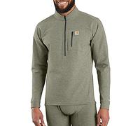 Carhartt Base Force Heavyweight Quarter-Zip Canottiera, Deep Burnt Olive Heather, M Uomo