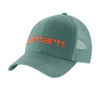 Carhartt, Berretto da uomo con logo e parte posteriore in tessuto a rete, Verde ardesia., Taglia unica
