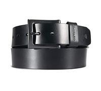 Carhartt Big & Tall Burnished Leather Box Buckle Belt Cintura, Nero, 50 Uomo