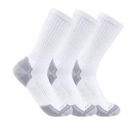 Carhartt Calzini in Misto Cotone, Peso Medio, Confezione da 3, Bianco/Bianco, L Uomo