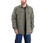 Carhartt Camicia a maniche lunghe da uomo Flannel Sherpa Lined Shirt, Basilico, S plus