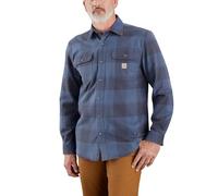 Carhartt Camicia a quadri da uomo a maniche lunghe in flanella pesante vestibilità ampia, Navy, XX-Large