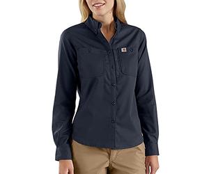 Carhartt, Camicia da lavoro a manica lunga serie Rugged Professional™, Relaxed Fit Donna, Navy, XS