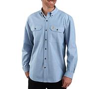 Carhartt Camicia da Uomo 104368, vestibilità Ampia, Peso Medio, Blu Chambray, L