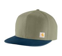 Carhartt Cappello da uomo 106665 Firm Duck Flat Brim Cap, Verde (dusty olive), Taglia unica