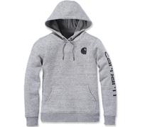 Carhartt Clarksburg Logo Felpa con cappuccio da donna, grigio, Taglia S
