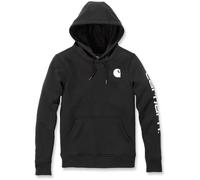 Carhartt Clarksburg Logo Felpa con cappuccio da donna, nero, Taglia S