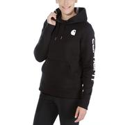 Carhartt Clarksburg Logo, felpa con cappuccio donne S male Nero/Bianco