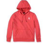 Carhartt Clarksburg Logo Felpa con cappuccio da donna, rosso, taglia XS per donne