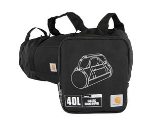 Carhartt Classic Round Duffel con Utility Pouch, Heavy Duty, Water Resistant Packable Gear Bag per cantiere, Nero, 40L US, 40 litri