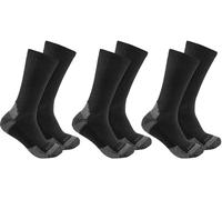 Carhartt Calzini in Misto Cotone, Peso Medio, Confezione da 3, Nero, L Uomo