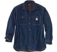 Carhartt Denim Fleece Lined Snap Front Camicia, blu, Taglia S