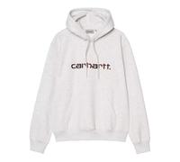 Carhartt Felpa con cappuccio, taglio largo, grigio cenere, cotone e poliestere, tasca a marsupio, logo ricamato, 13 once, Grigio Cenere, X-Large