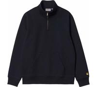 Carhartt - Felpa con mezza zip - Chase Neck Zip Sweat Dark Navy / Gold per Uomo - Taglia L - Blu navy