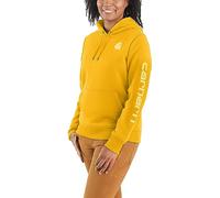 Carhartt Felpa da donna Clarksburg con maniche grafiche, A nido d'ape erica, X-Large
