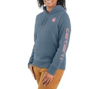 Carhartt Felpa da Donna Clarksburg con Maniche grafiche, Thundercloud Heather, X-Small