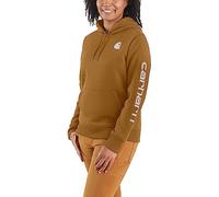 Carhartt Felpa grafica da donna con maniche con logo di peso medio, Carhartt, marrone, X-Small