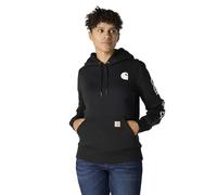 Carhartt Clarksburg Logo, felpa donna con cappuccio L male Nero/Bianco