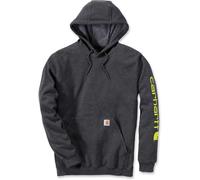 Carhartt Felpa Manica Logo Felpa con cappuccio Carbon Heather XL