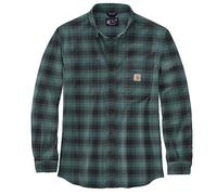 Carhartt Rugged Flex Flannel, camicia XXL male Nero/Chiaro Petrolio