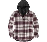 Carhartt Flannel Fleece Lined Hooded Camicia, bianco, taglia XL per maschi
