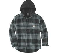 Carhartt Flannel Fleece Lined Hooded Camicia, grigio scuro, Taglia S