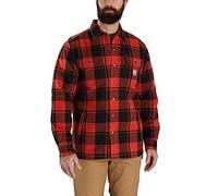 Carhartt Flannel Relaxed Fit Sherpa - Maglietta, Colore: rosso, S