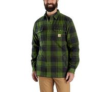 Carhartt Flannel Relaxed Fit Sherpa - Maglietta, Verde, M