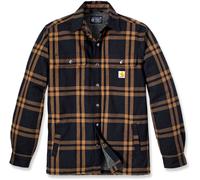 Carhartt Flannel Sherpa-Lined, camicia/giacca in tessuto XXL male Nero/Marrone Chiaro