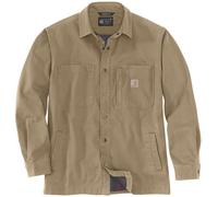 Carhartt Jac Work Utility Button Down Shirt da uomo Rugged Flex Relaxed Fit Canvas Fleece Lined Snap-Front, cachi, XXL