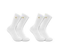 Carhartt Force Midweight Crew Sock 2 Pack Calzini da Lavoro, Bianco, L Uomo