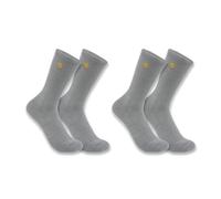 Carhartt Force Midweight Crew Sock 2 Pack Calzini da Lavoro, Grigio Erica, L Uomo