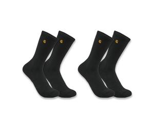 Carhartt Force Midweight Crew Sock 2 Pack Paio di Calzini, Nero, Small (Pacco da 2) Donna