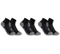 Carhartt Force Midweight Quarter Calzini - Pacchetto da 3, nero, Taglia L