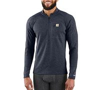 Carhartt Force Midweight Synthetic-Wool Blend Base Layer Quarter-Zip Pocket Top Canottiera, Erica/Blu Navy, M Uomo