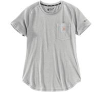 Carhartt Force Relaxed Fit Midweight Pocket Maglietta da donna, Grigio chiaro, Taglia M