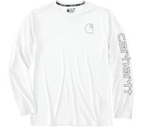 Carhartt Force Sun Defender™ Long-Sleeve Logo Graphic Long-Sleeve Maglia funzionale, Bianco, Taglia M