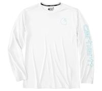 Carhartt Force Sun Defender - Maglietta da Uomo Leggera a Maniche Lunghe con Logo, Bianco, M