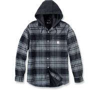Carhartt Flannel Fleece Lined Hooded Camicia, grigio, taglia 2XL per maschi