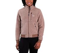 Carhartt Giacca in pile da donna Relaxed FitSherpa con chiusura lampo, colore nero, taglia M, Nutmeg Heather, M