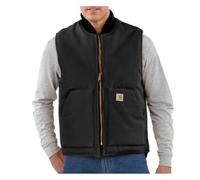 Carhartt Gilet Imbottito, Collo A Costine, Vestibilità Comoda, In Tela Firm Duck, Uomo, Nero, M