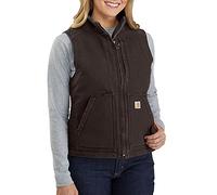 Carhartt Gilet Mock-neck Con Fodera In Tessuto Sherpa, Relaxed Fit, Veste Donna, Marrone Scuro, L